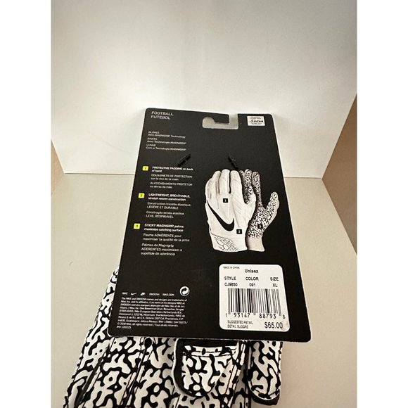 Nike Air Jordan Superbad 5.0 Padded Football Gloves Black Size XL CJ9850-091 - Picture 3 of 3